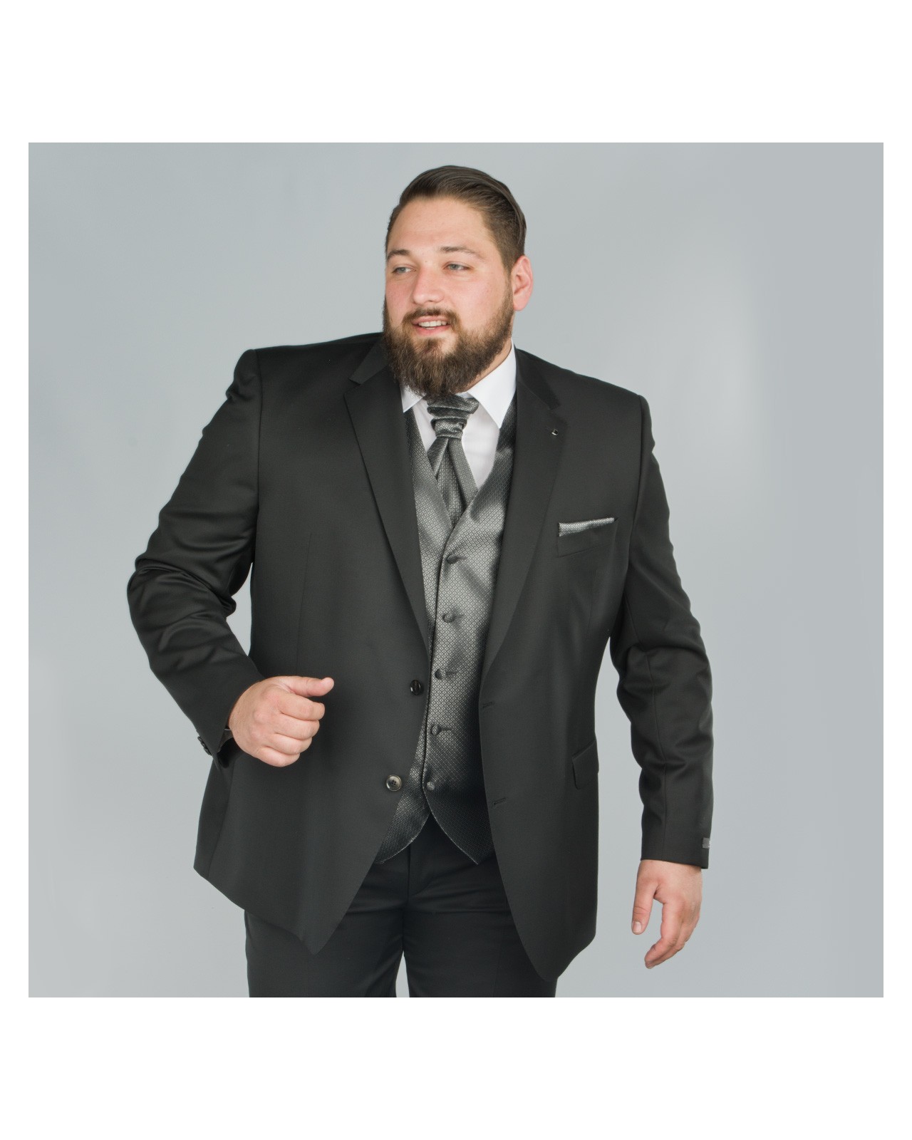 Veste de costume Reda noir : grande taille du 58 au 64