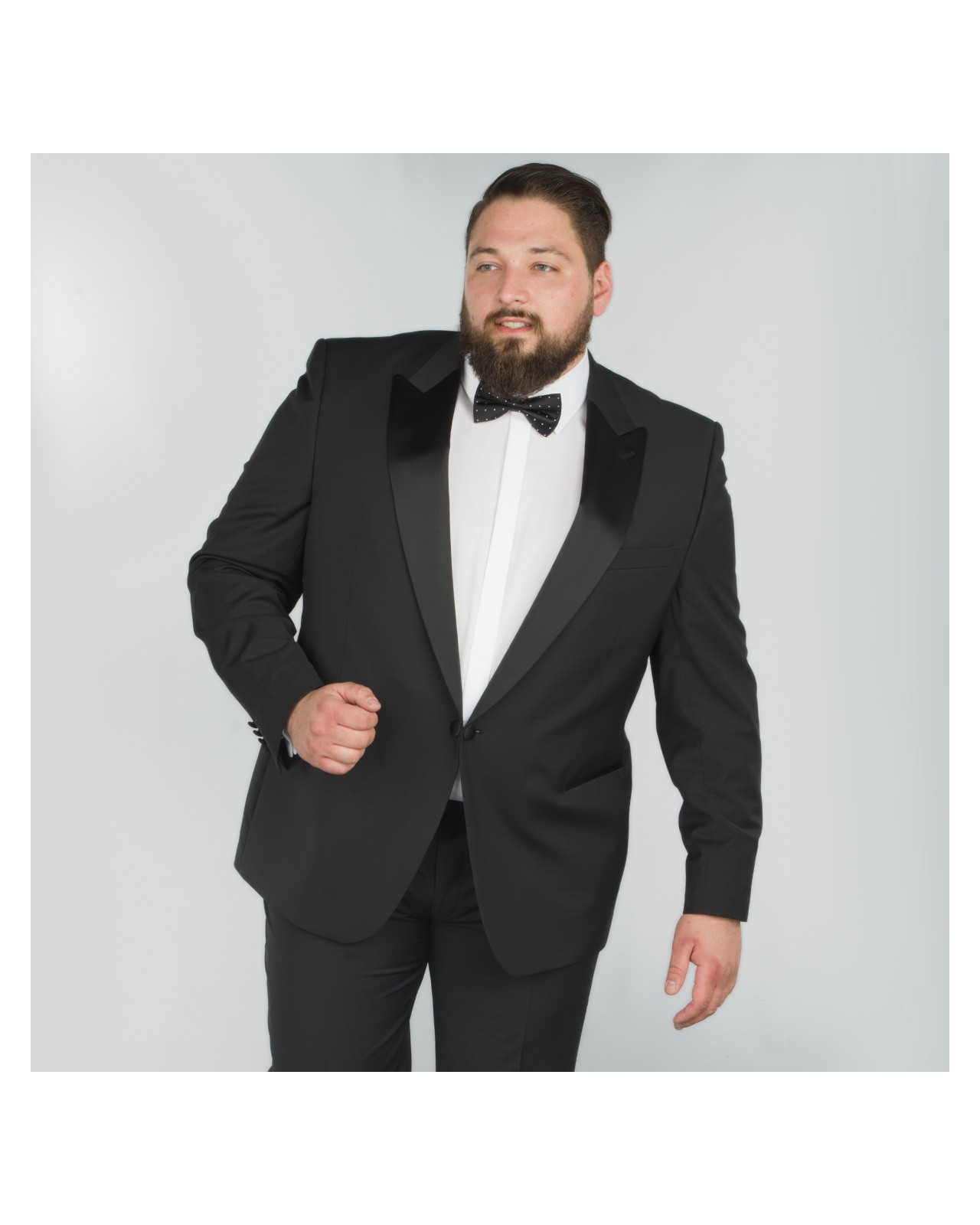 Veste de smoking noir avec satin : pour Homme Fort jusqu'au 66 - Digel