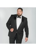 Veste de smoking noir avec satin : pour Homme Fort jusqu'au 66 - Digel