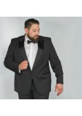 Veste de smoking noir avec satin : pour Homme Fort jusqu'au 66 - Digel