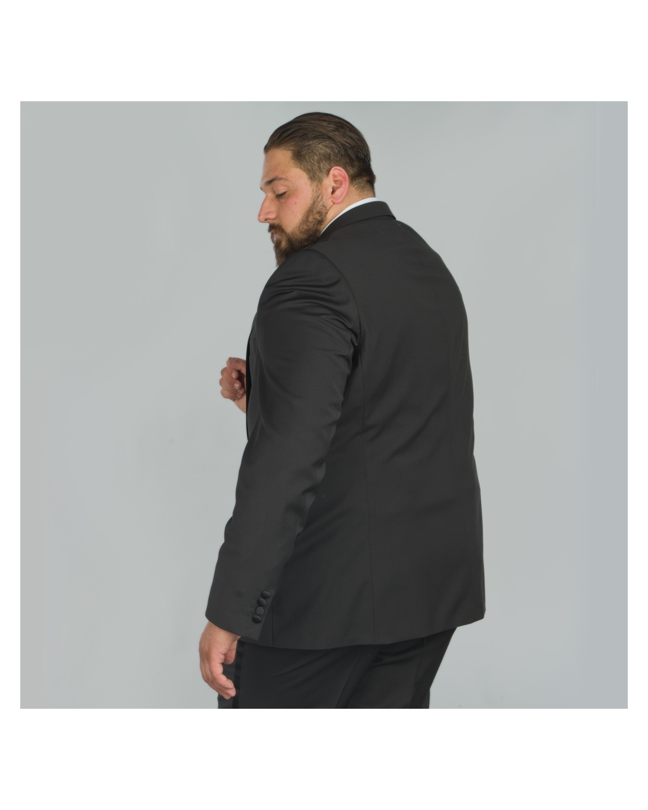 Veste de smoking noir avec satin : pour Homme Fort jusqu'au 66 - Digel
