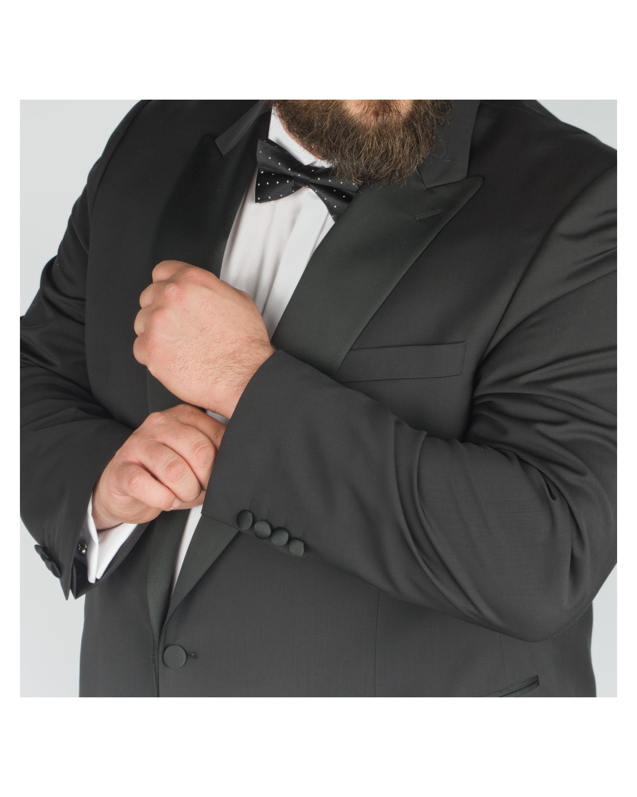 Veste de smoking noir avec satin : pour Homme Fort jusqu'au 66 - Digel