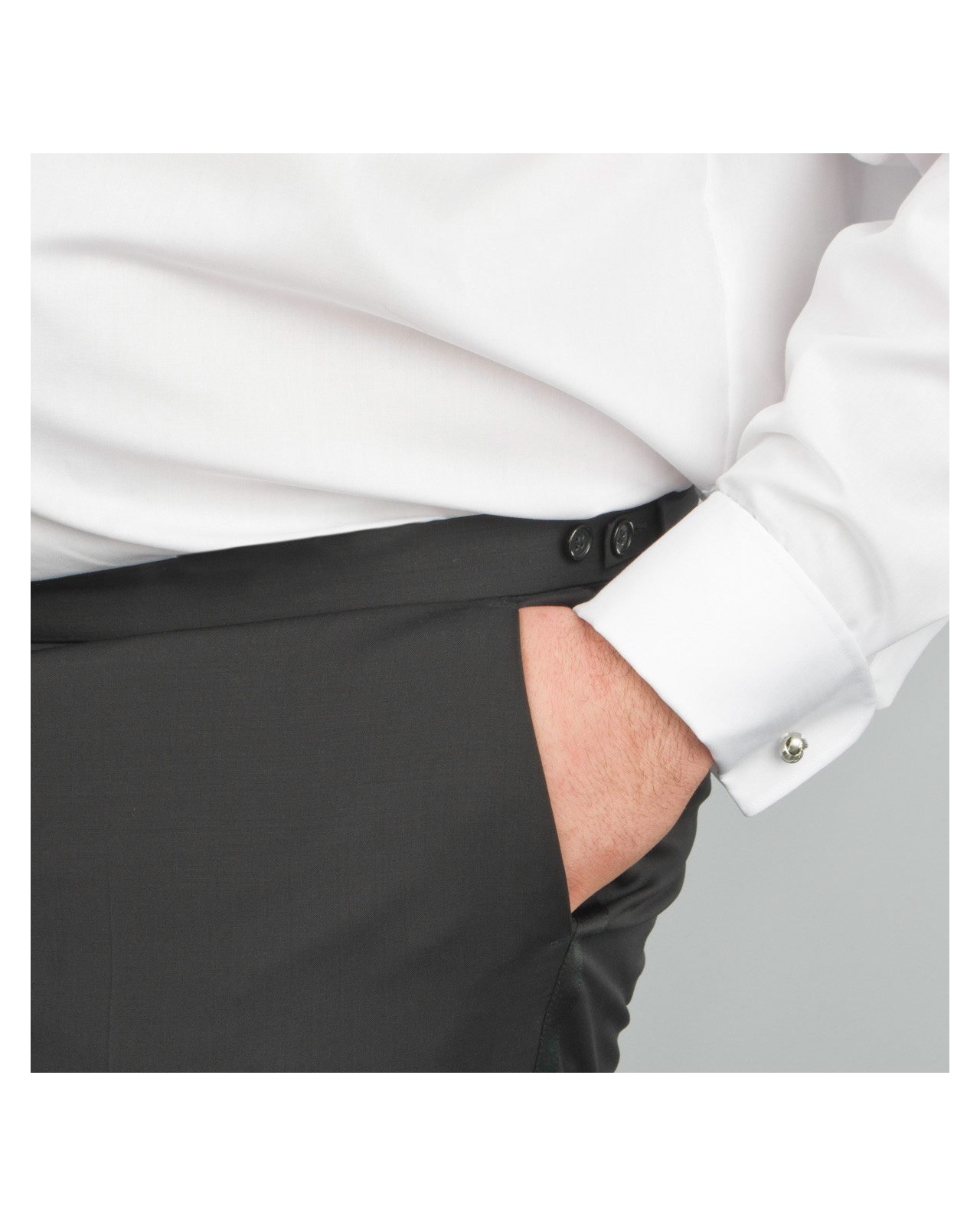 Pantalon de smoking noir avec satin : pour Homme Fort jusqu'au 62