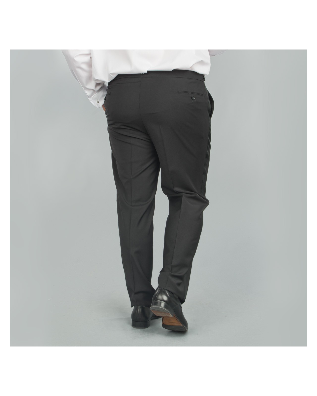 Pantalon de smoking noir avec satin : pour Homme Fort jusqu'au 62