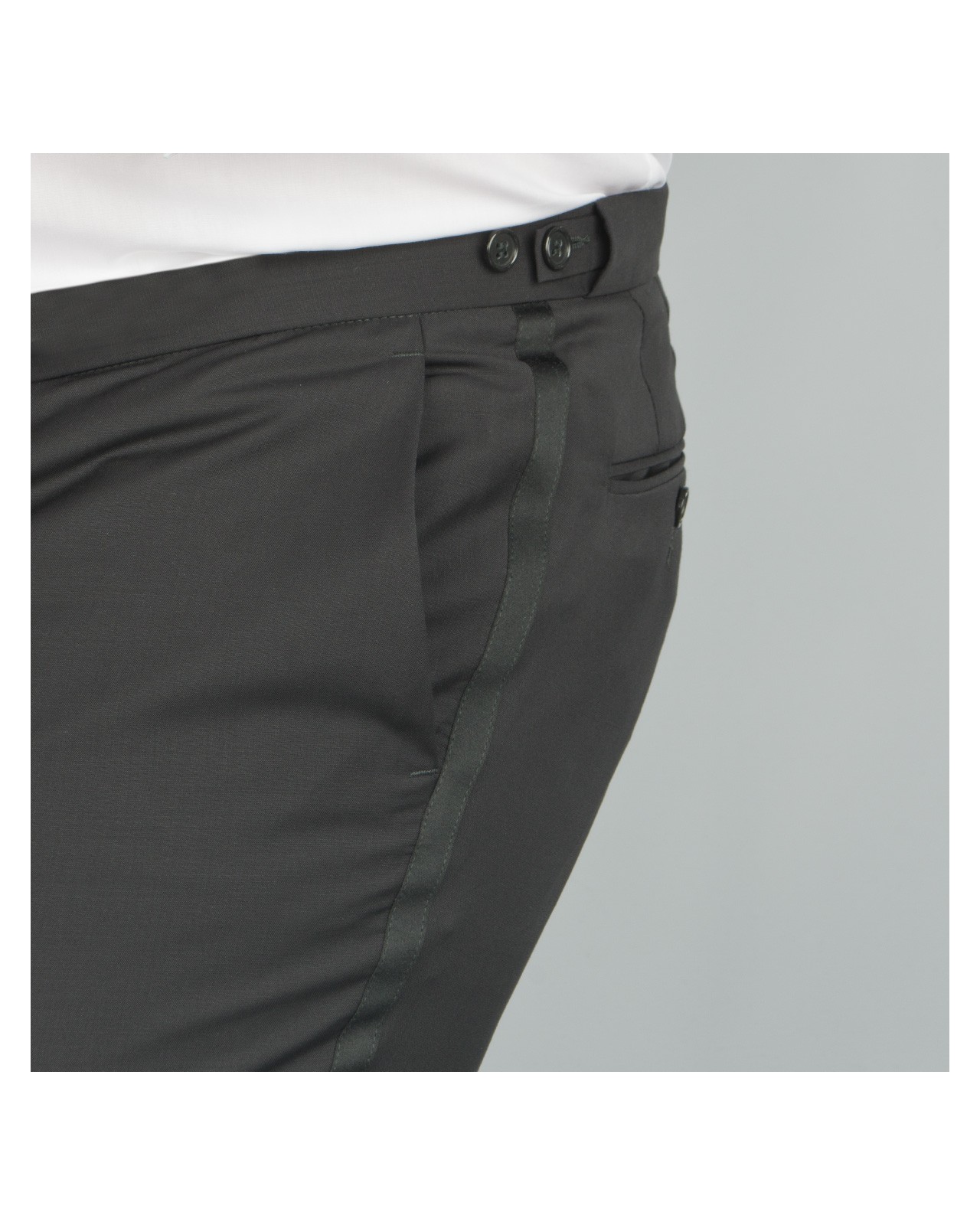 Pantalon de smoking noir avec satin : pour Homme Fort jusqu'au 62