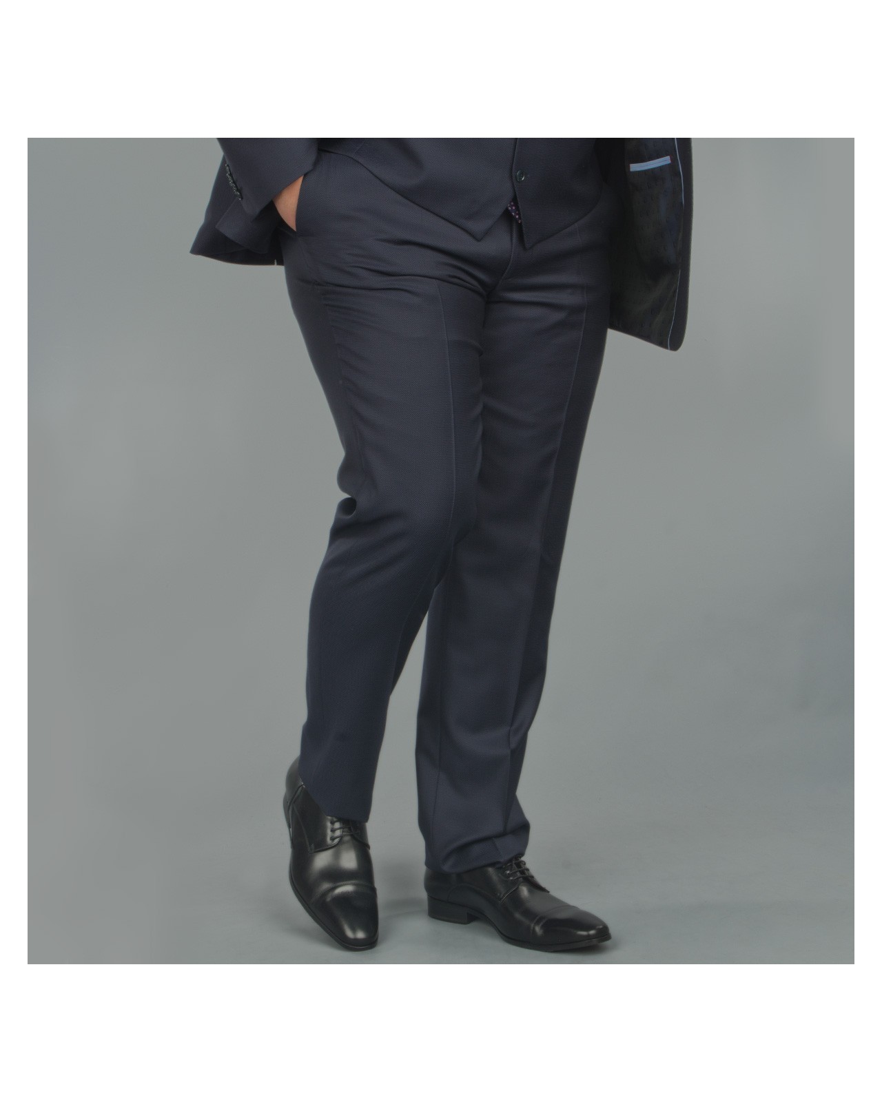 Pantalon de costume bleu: grande taille du 54 au 64