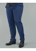 Pantalon de costume Marzotto bleu marine grande taille