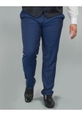 Pantalon de costume Marzotto bleu marine grande taille