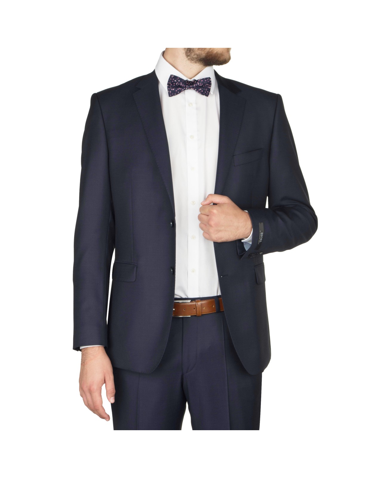 Veste de costume Digel bleu à pois pour homme grand