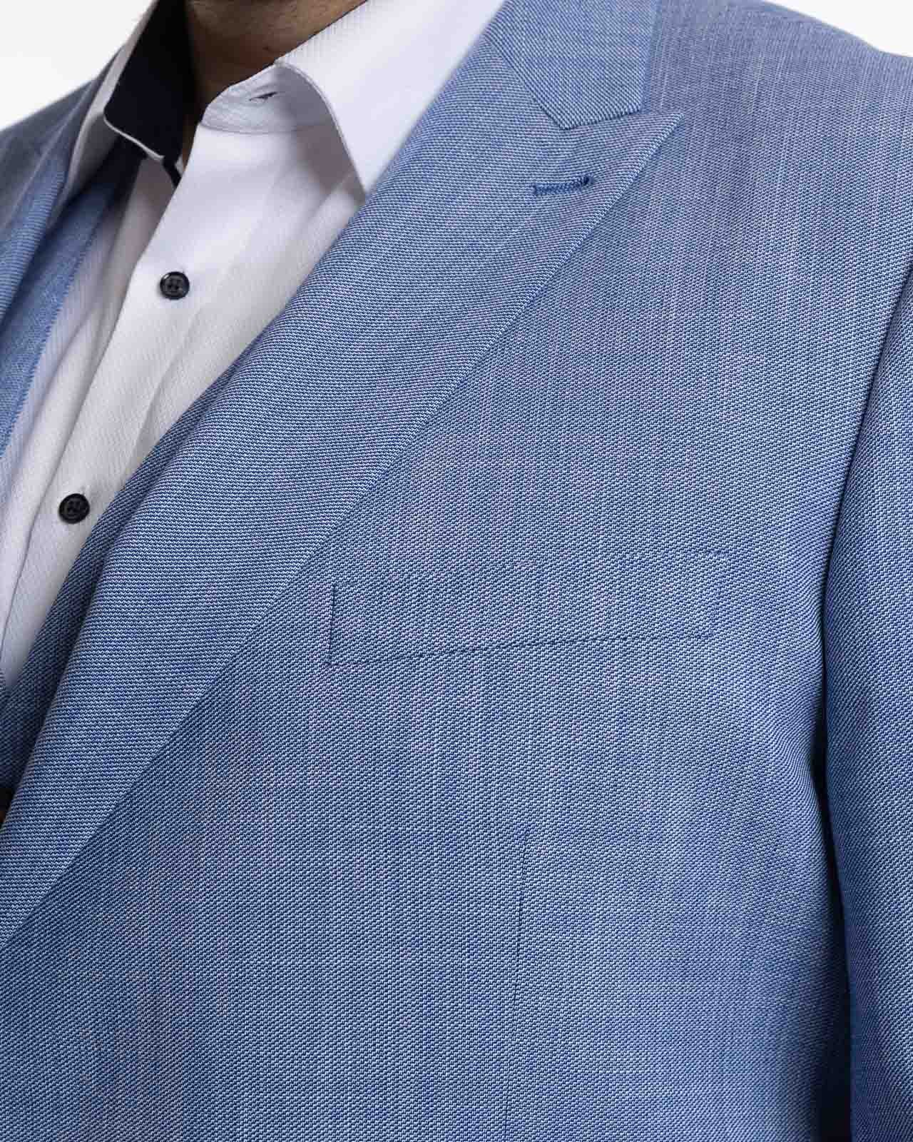 Veste de costume grande taille bleu ciel