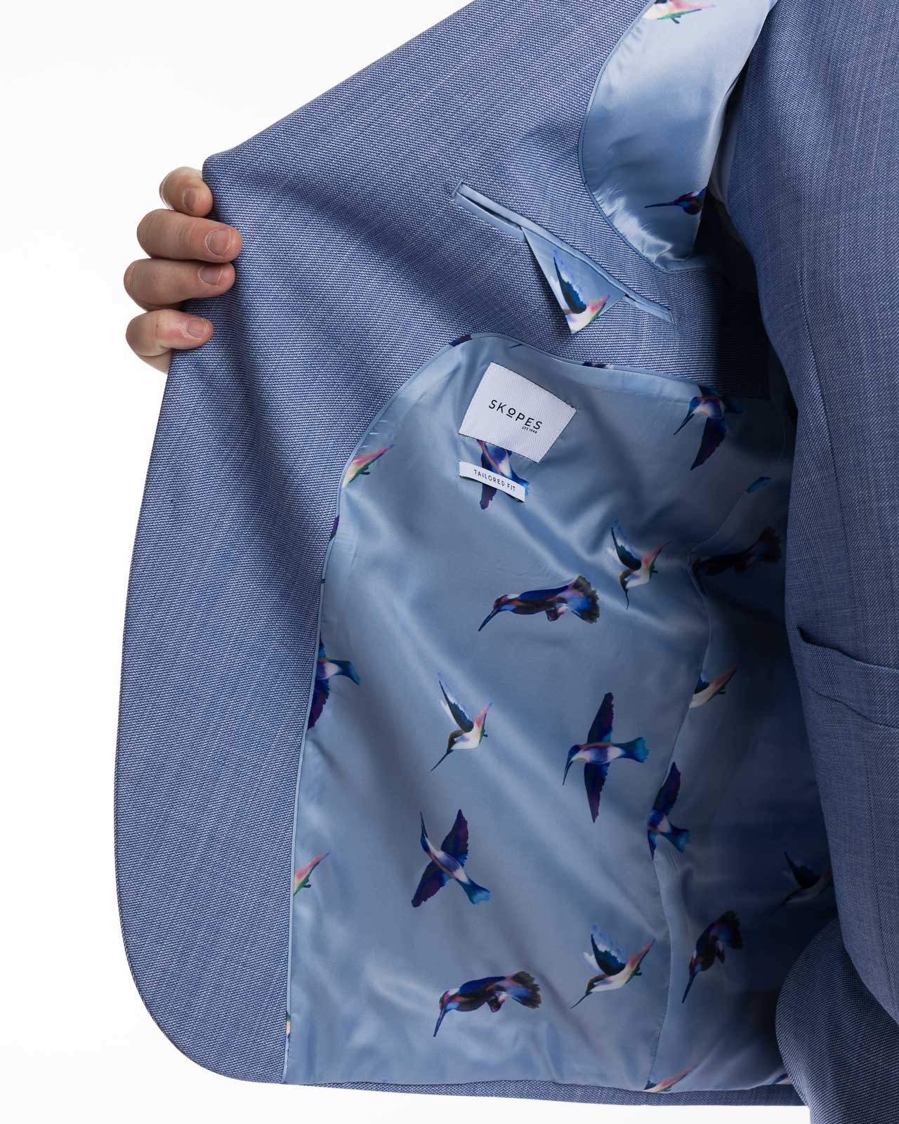 Veste de costume grande taille bleu ciel