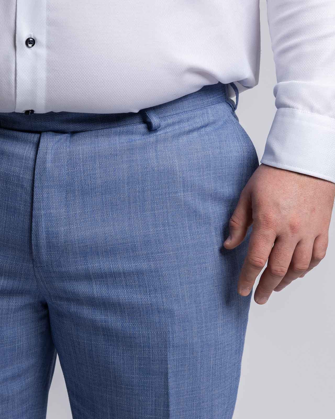 Pantalon de costume grande taille bleu ciel