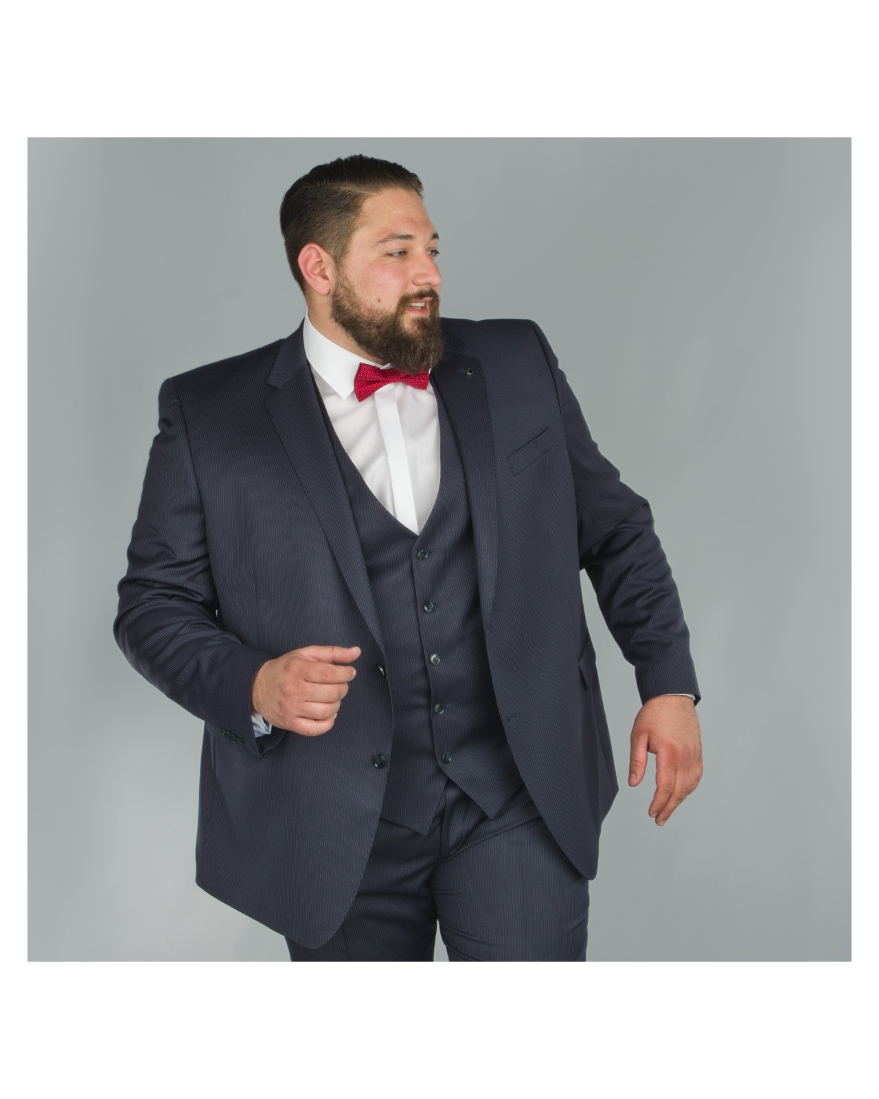 Veste de costume Maestro à rayures bleu : grande taille du 58 au 68