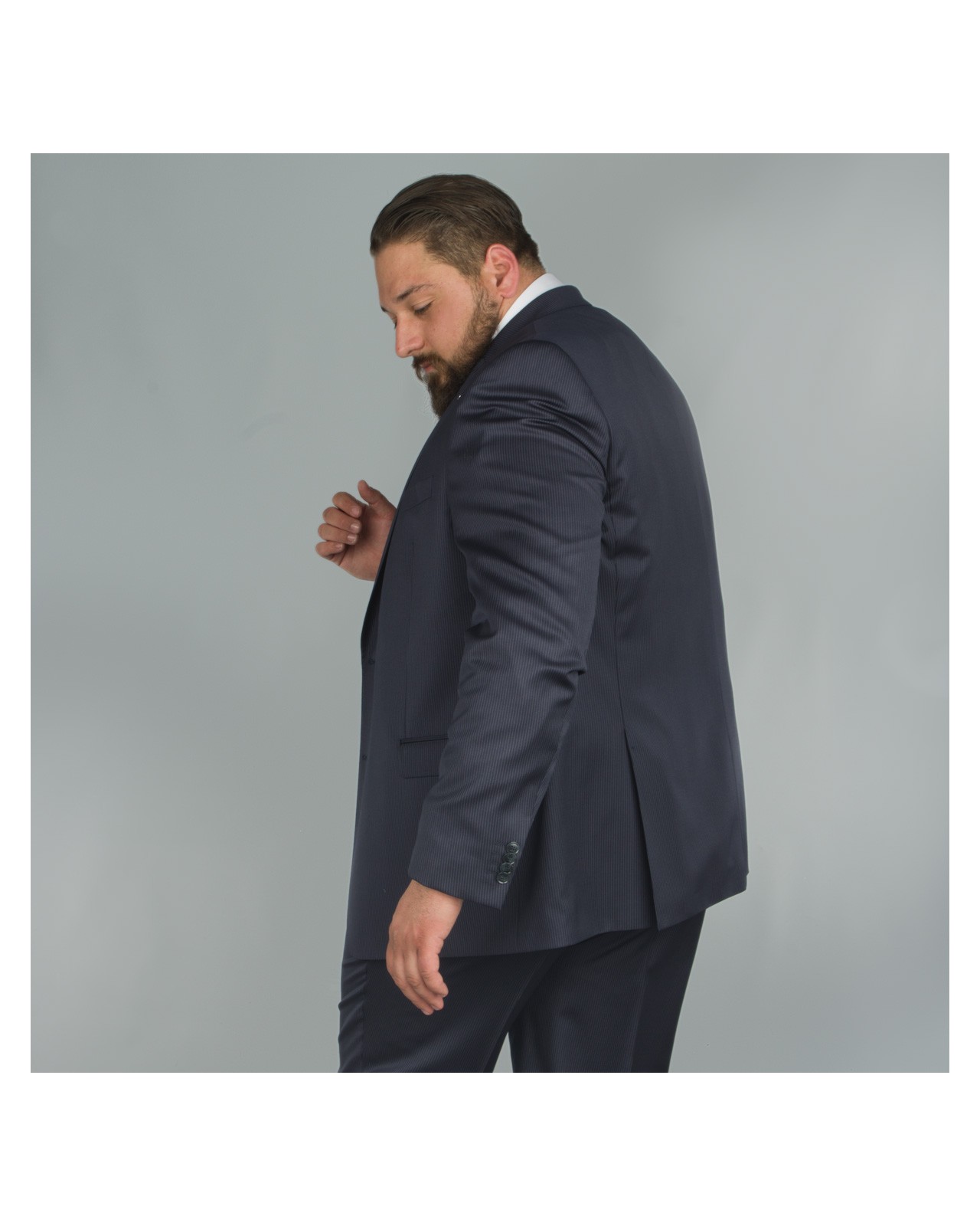 Veste de costume Maestro à rayures bleu : grande taille du 58 au 68