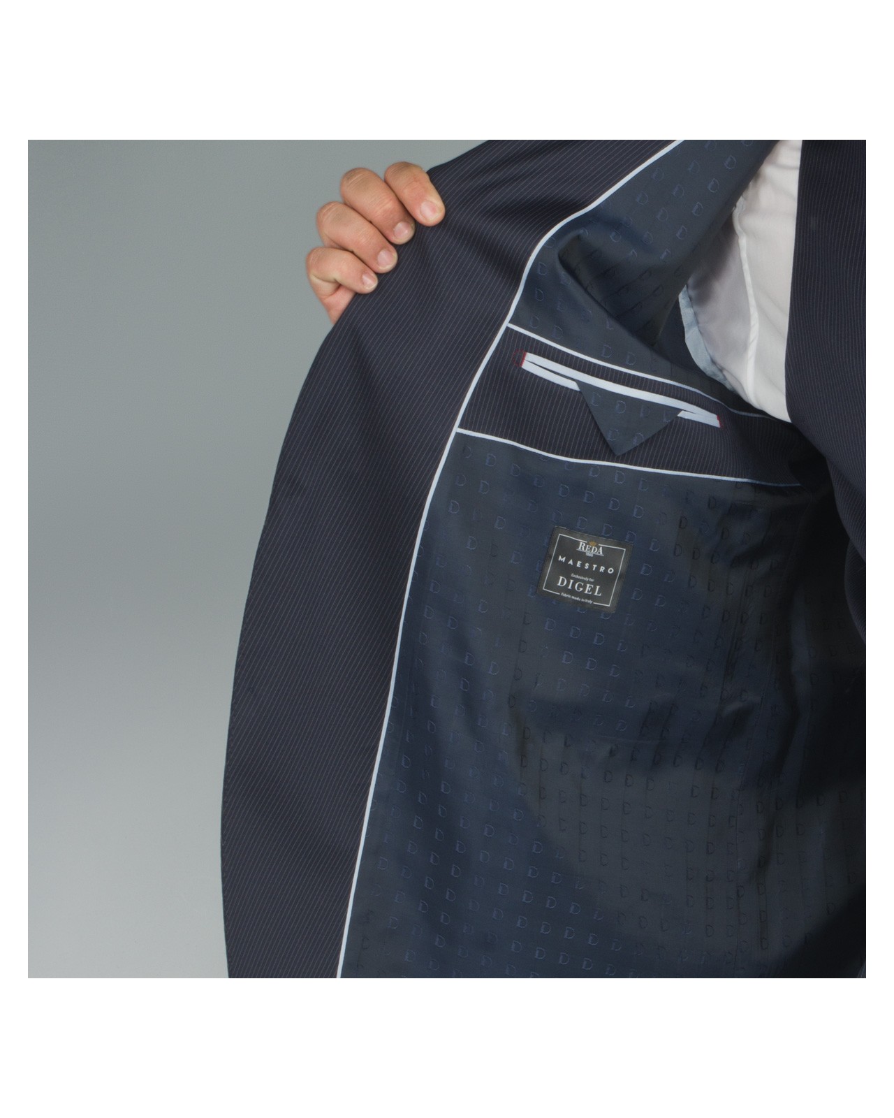 Veste de costume Maestro à rayures bleu : grande taille du 58 au 68