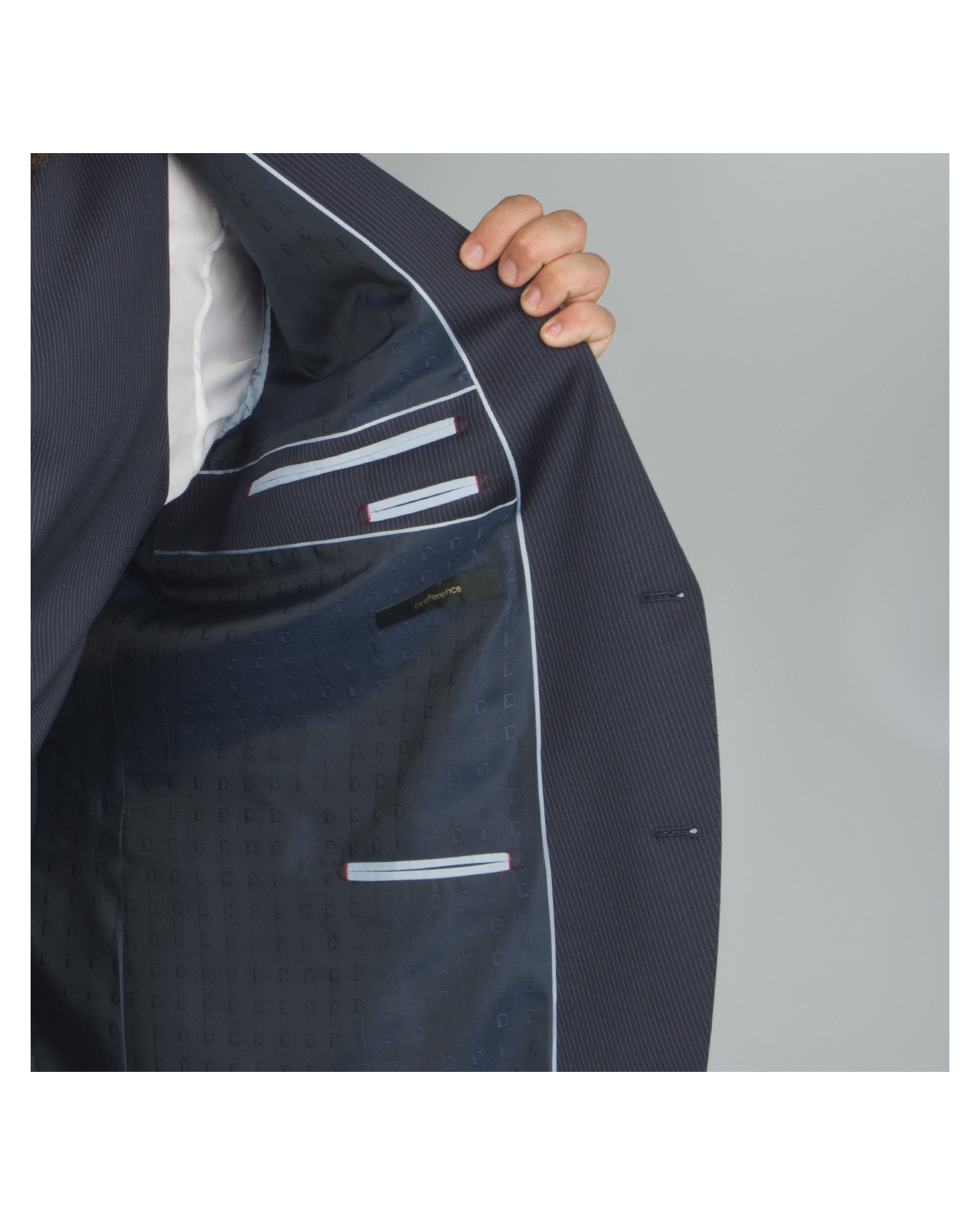 Veste de costume Maestro à rayures bleu : grande taille du 58 au 68