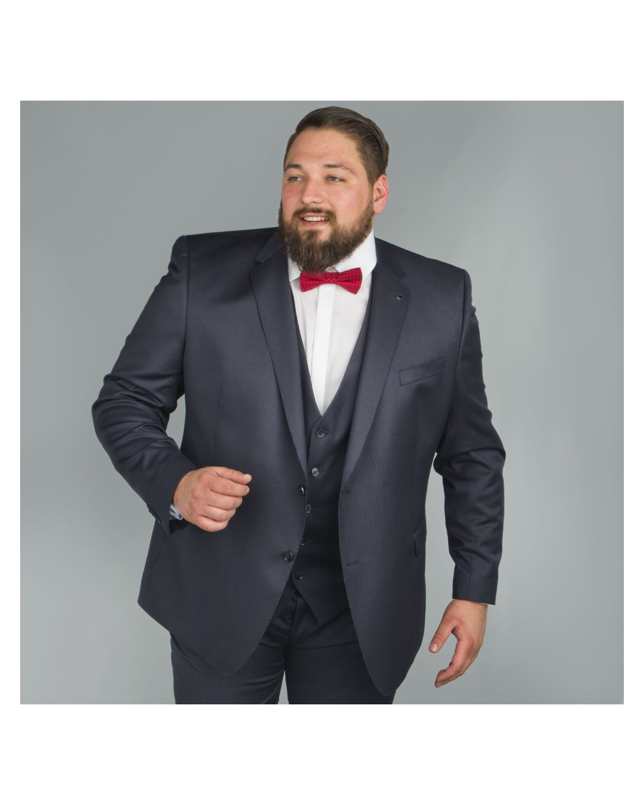 Veste de costume Maestro à rayures bleu : grande taille du 58 au 68