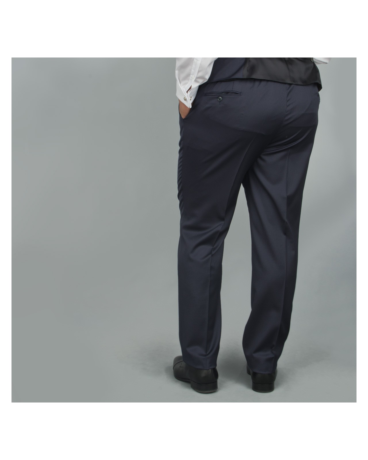 Pantalon de costume Maestro à rayures bleu : grande taille du 54 au 64