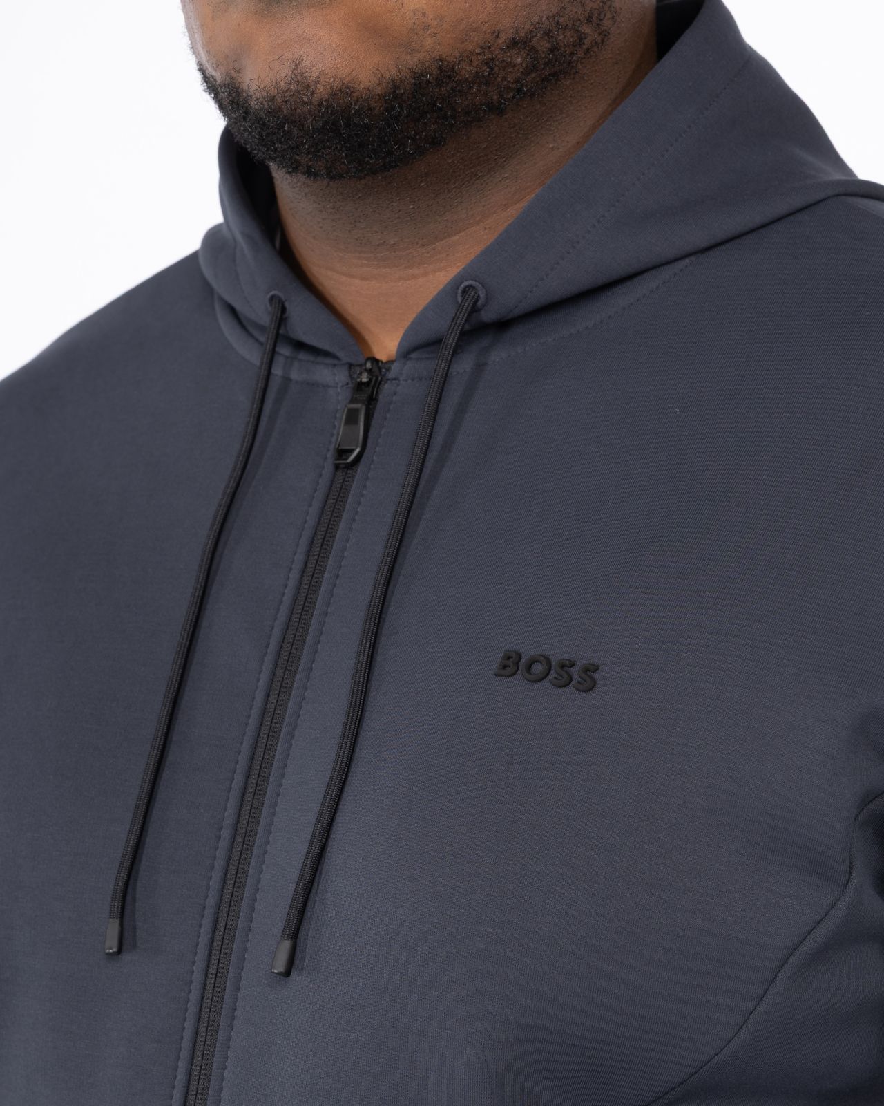 Haut de survêtement zippé grande taille bleu marine