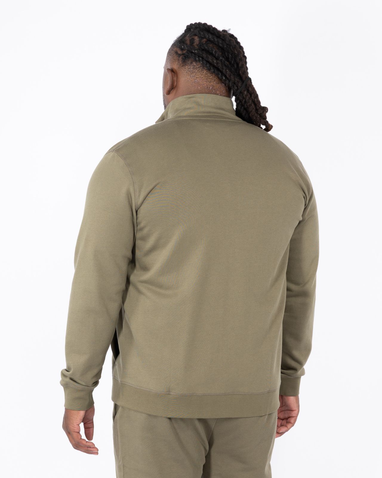 Haut de survêtement zippé grande taille vert kaki