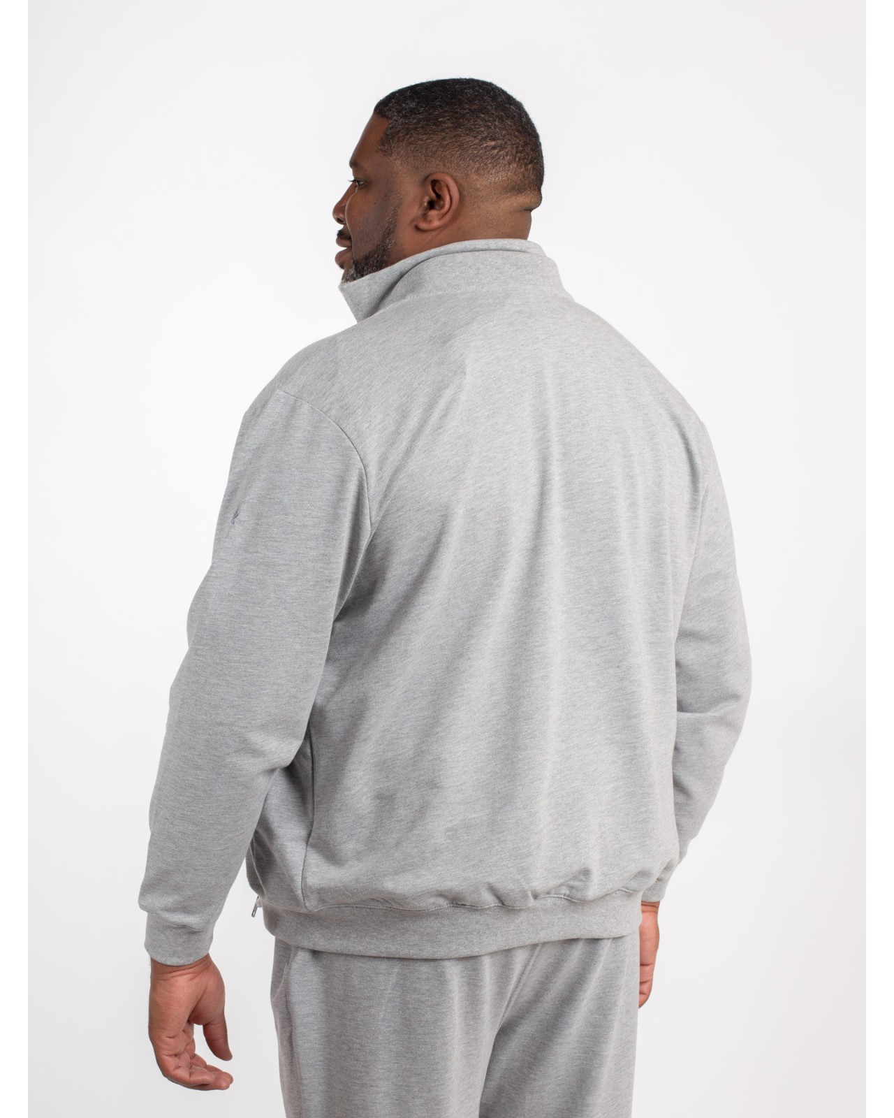 Sweat survêtement zippé Ahorn grande taille gris