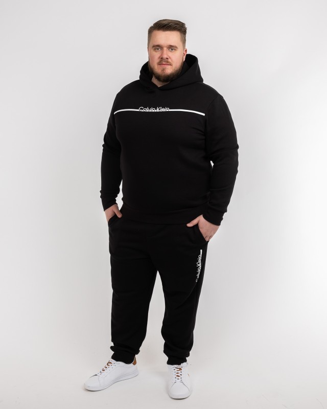 Haut de survêtement à capuche grande taille noir