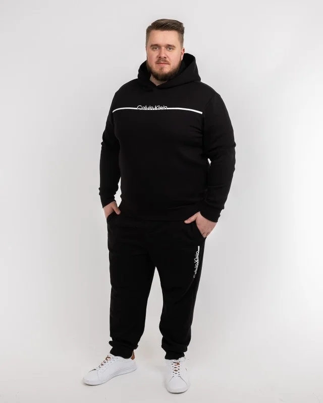 Haut de survêtement à capuche grande taille noir