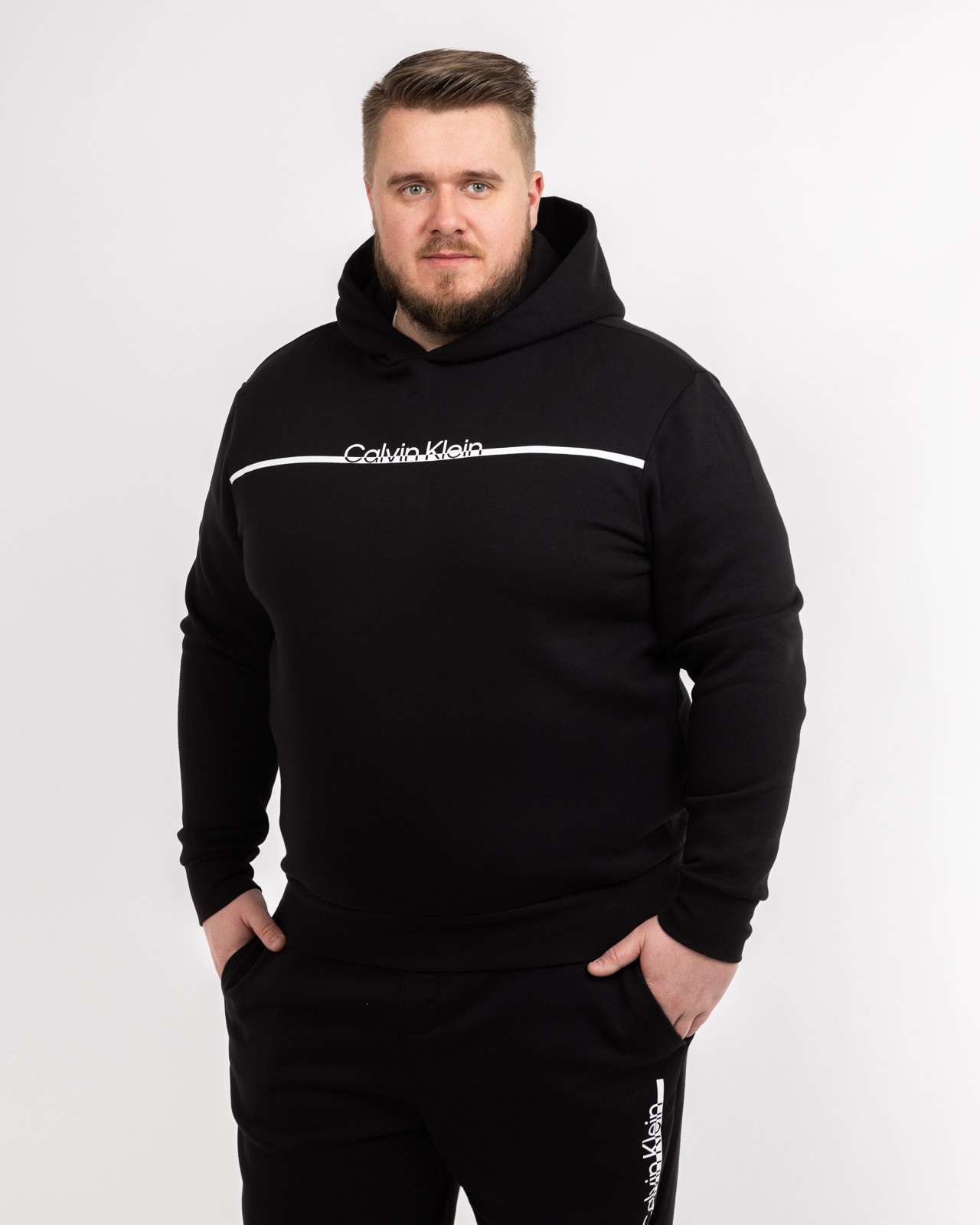 Haut de survêtement à capuche grande taille noir