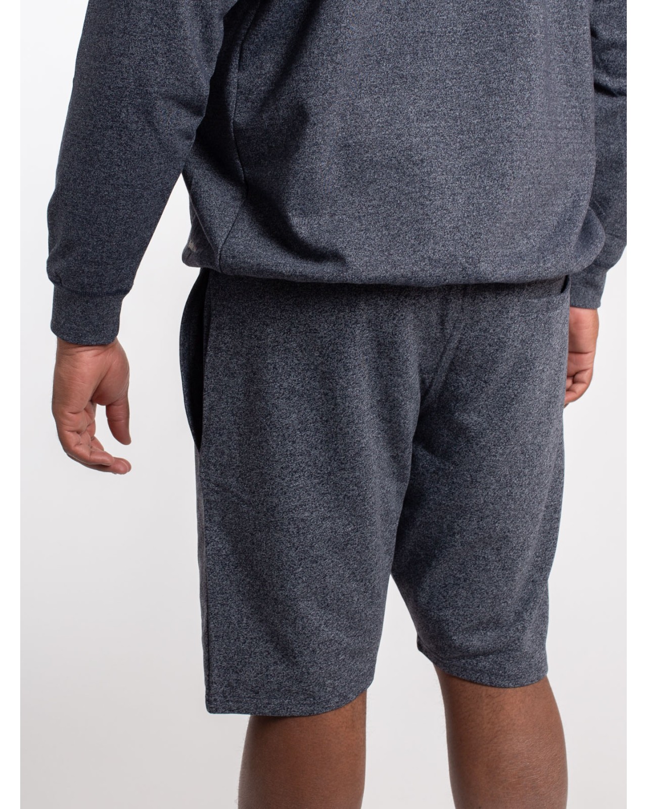 Short de survêtement grande taille bleu chiné