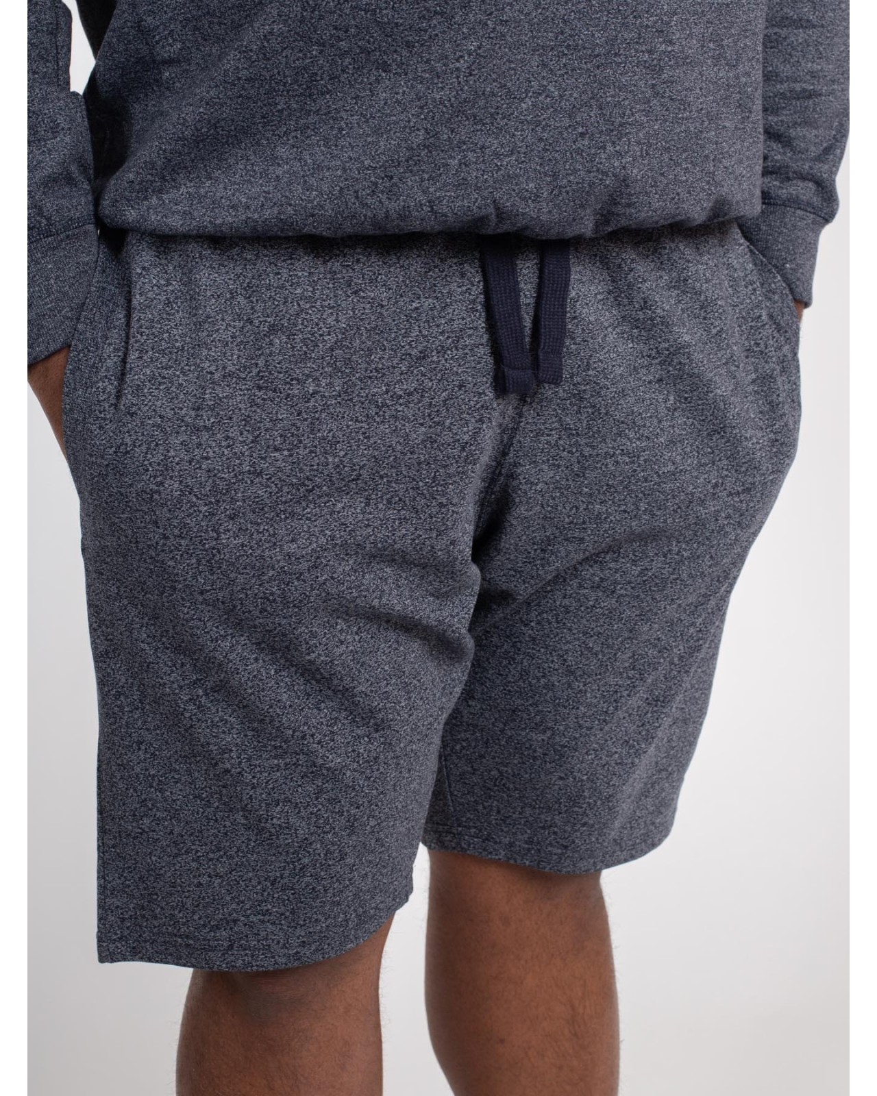 Short de survêtement grande taille bleu chiné