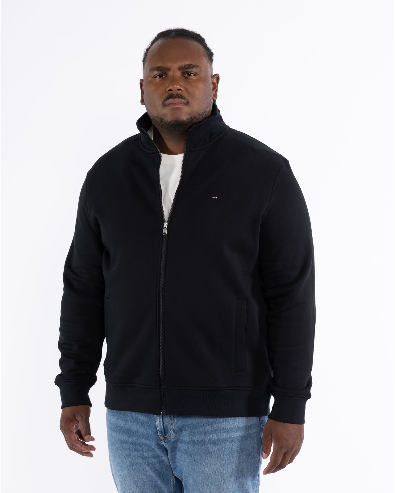 Haut de survêtement zippé grande taille noir