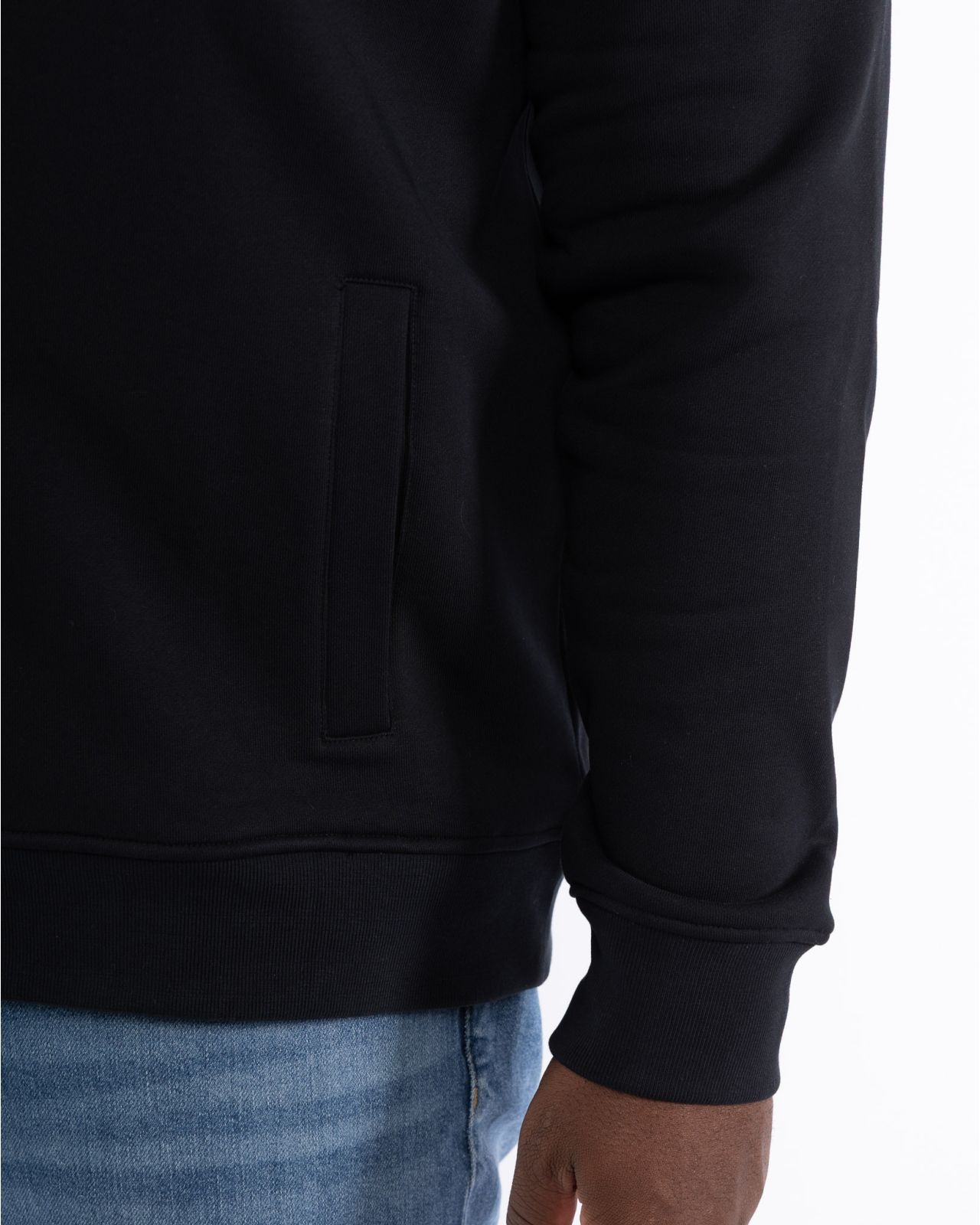 Haut de survêtement zippé grande taille noir