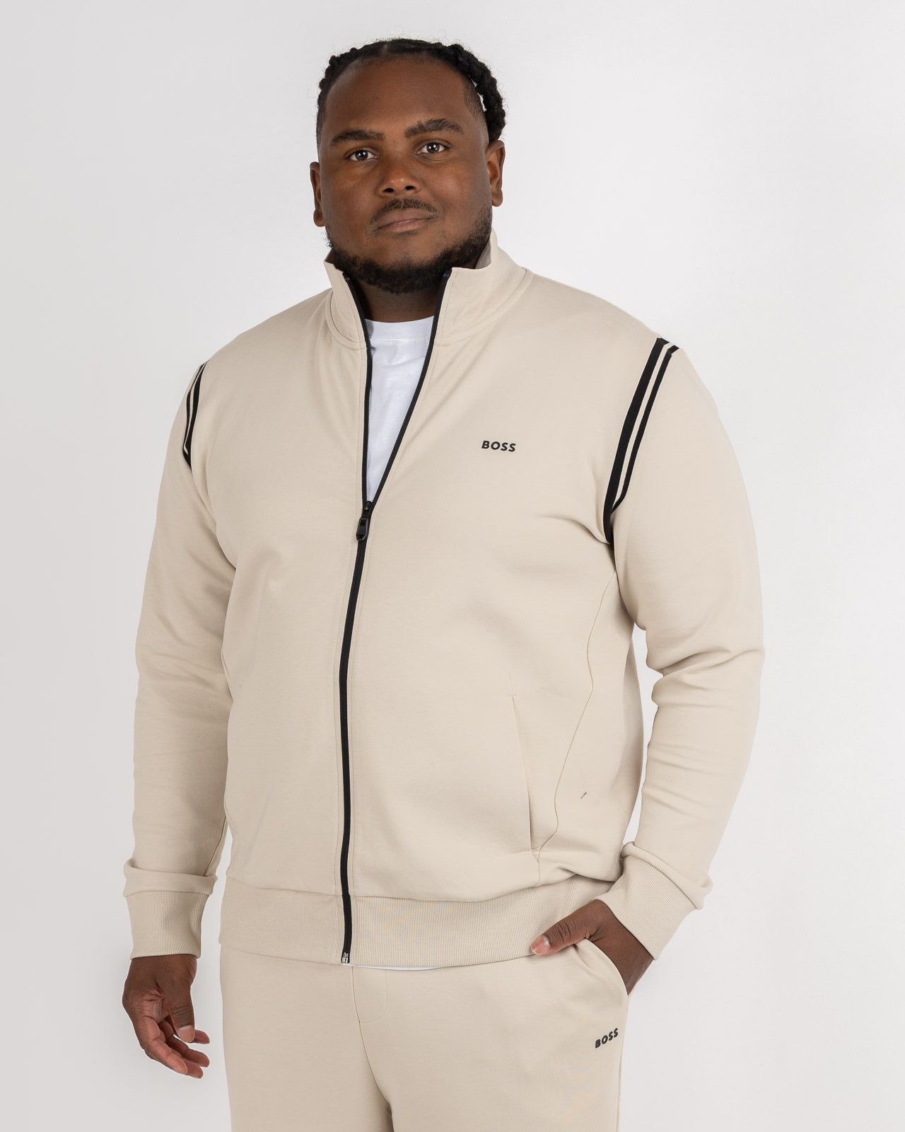 Haut de survêtement grande taille beige