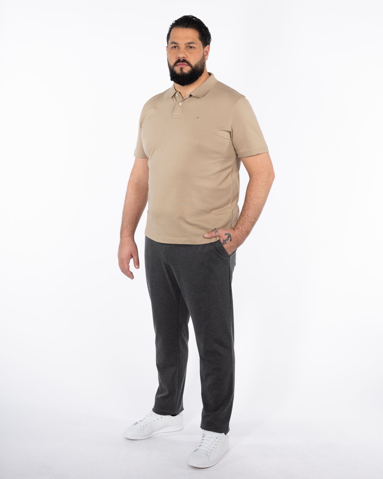 Polo grande taille beige