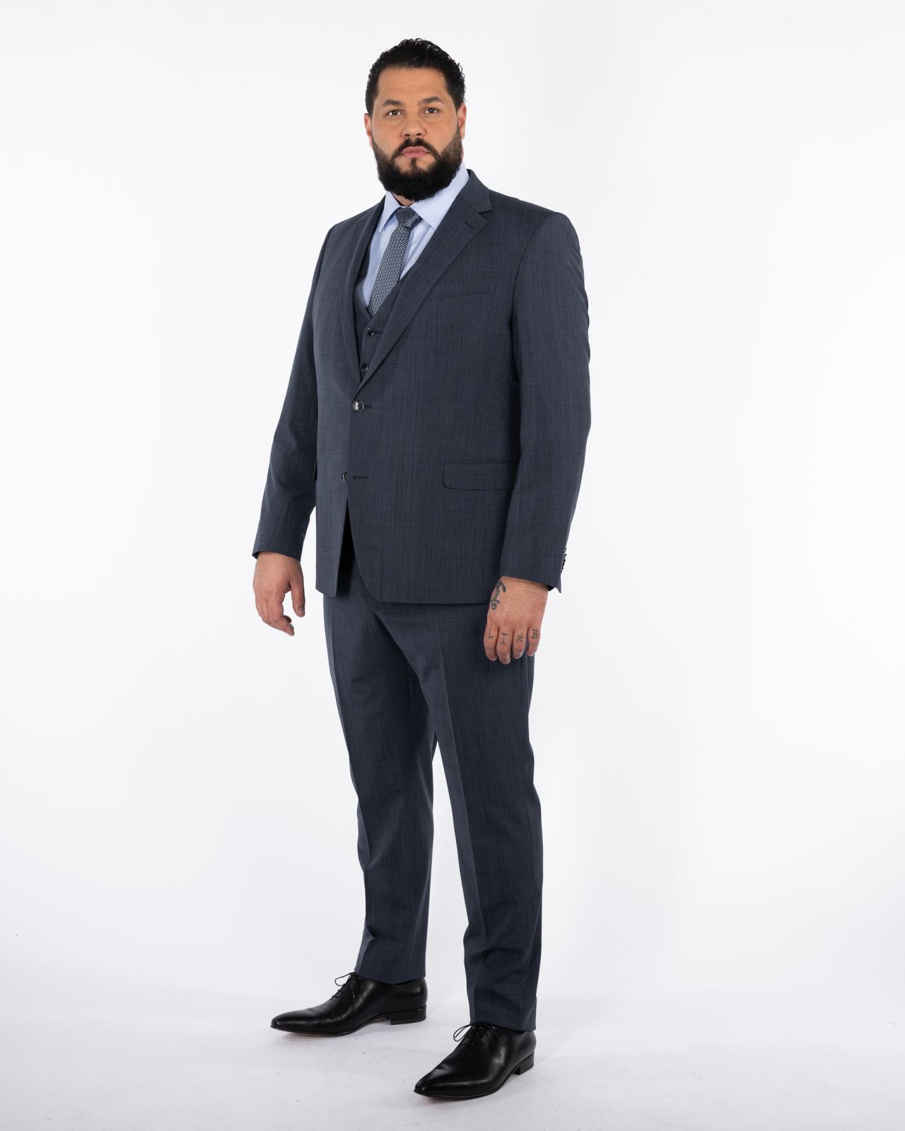 Veste de costume grande taille bleu indigo