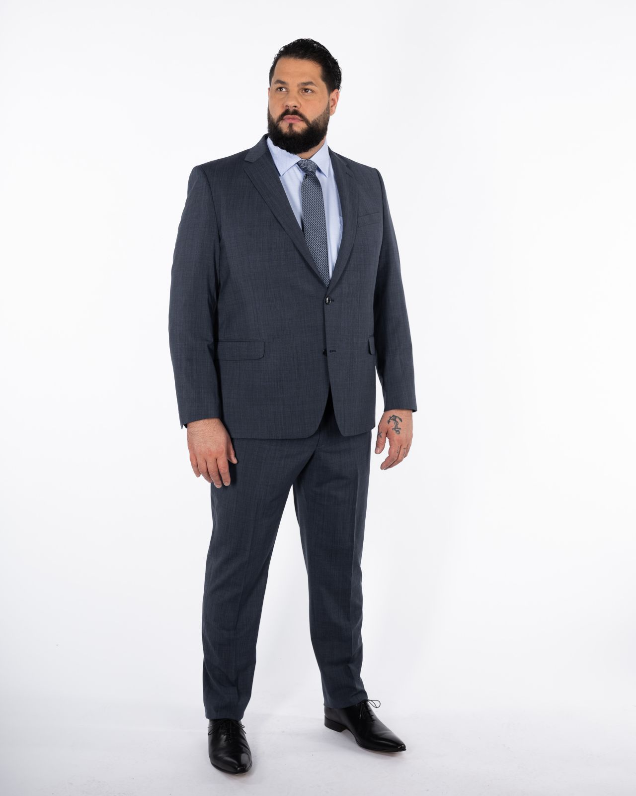 Pantalon de costume grande taille bleu indigo