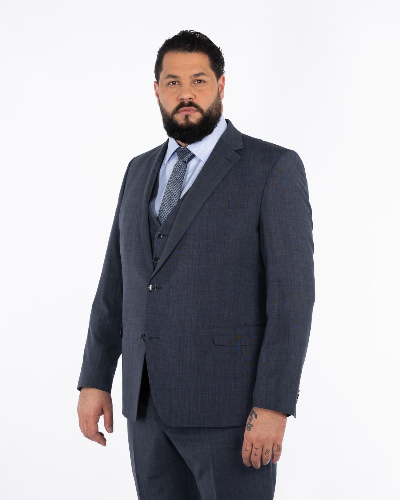 Costume complet bleu indigo grande taille