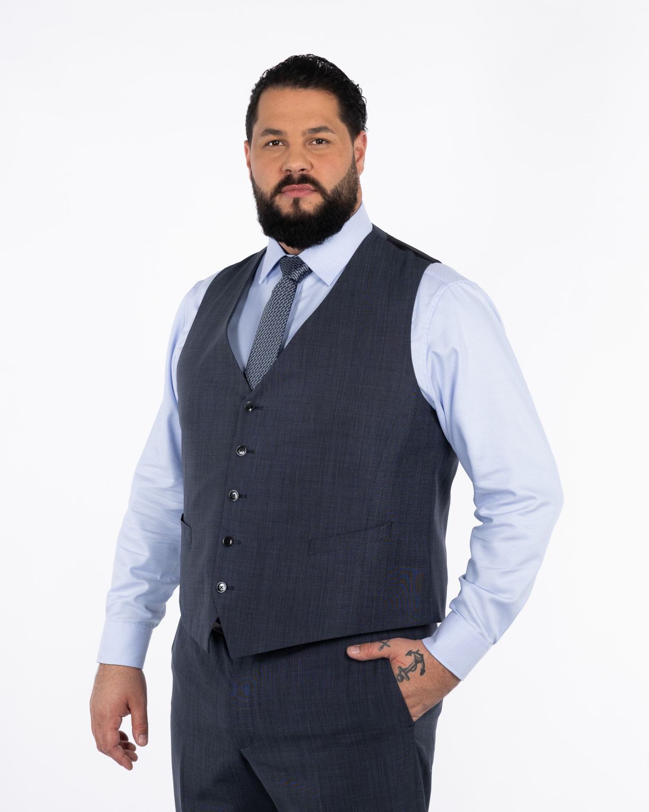 Costume complet bleu indigo grande taille