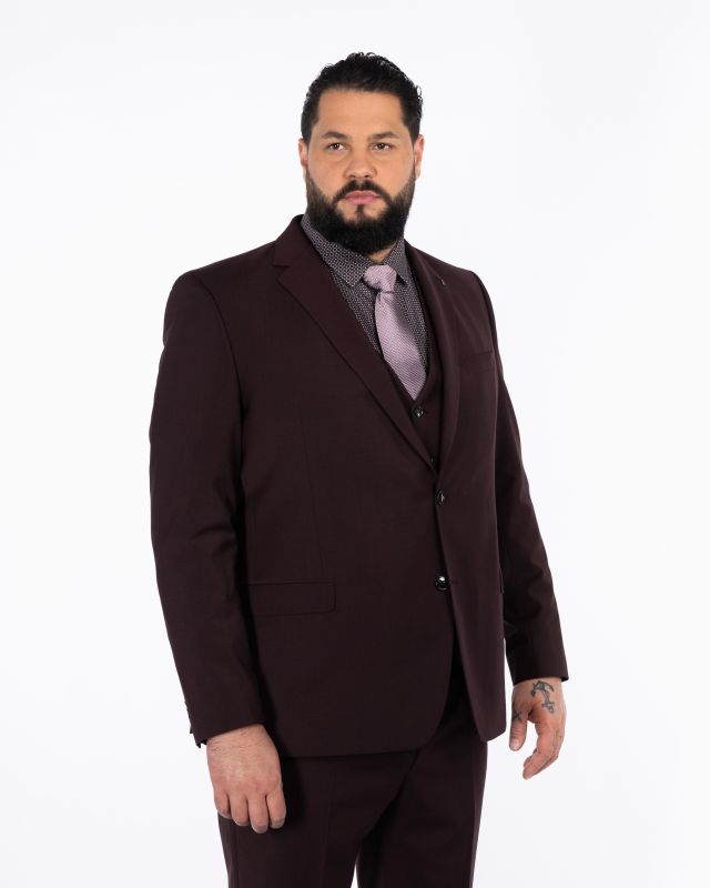 Veste de costume grande taille bordeaux
