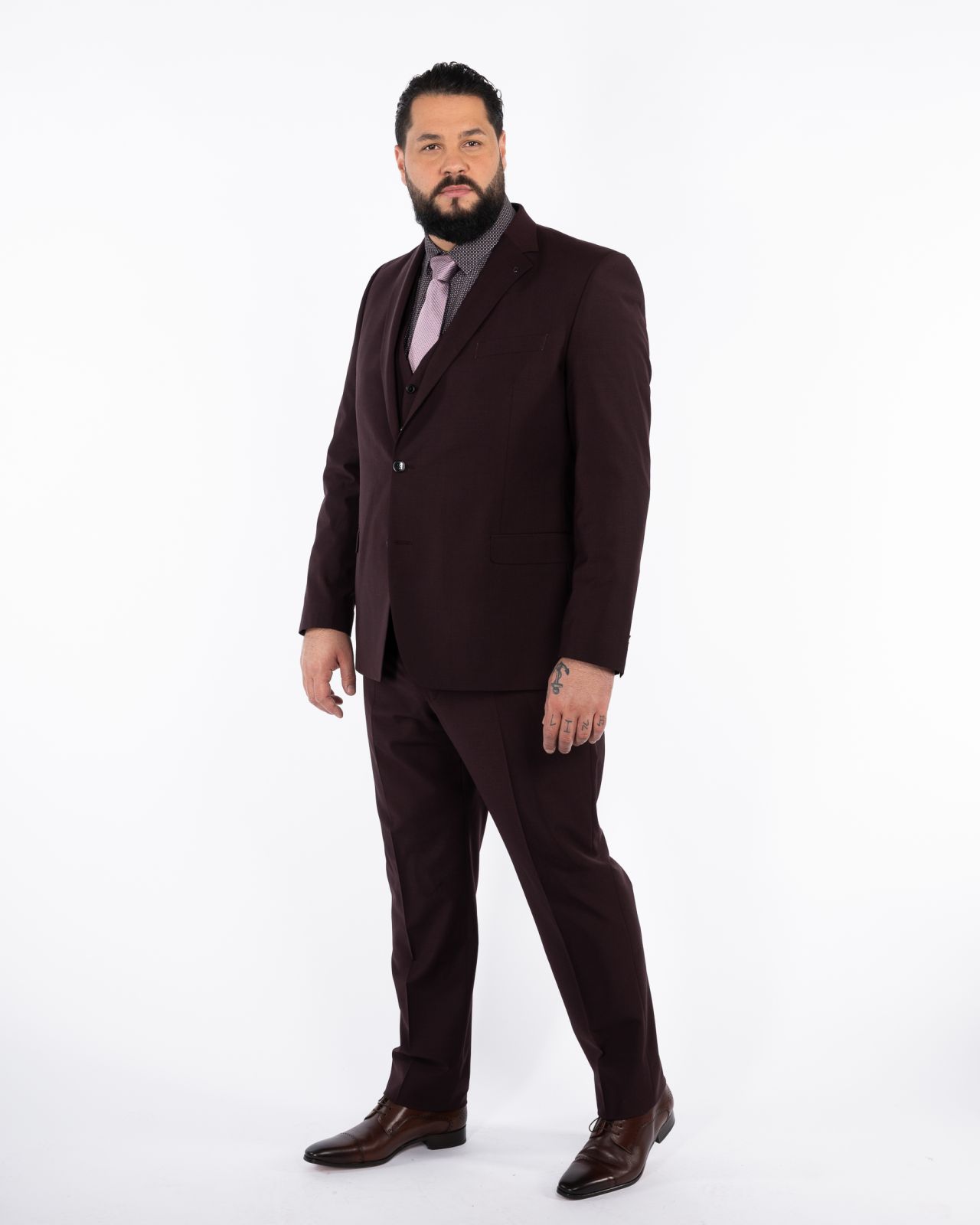 Veste de costume grande taille bordeaux