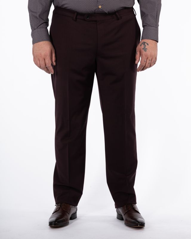 Pantalon de costume grande taille bordeaux