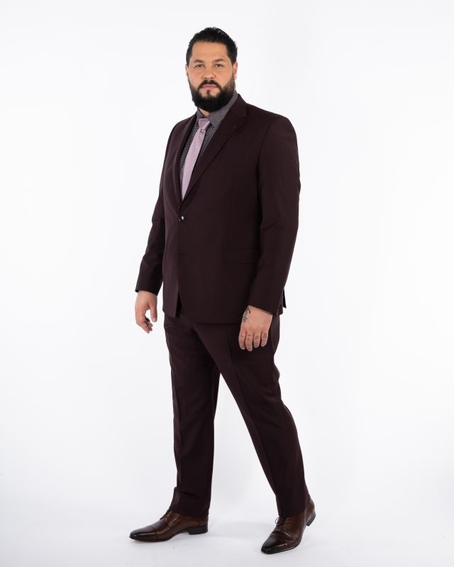 Costume Complet Bordeaux Grande Taille