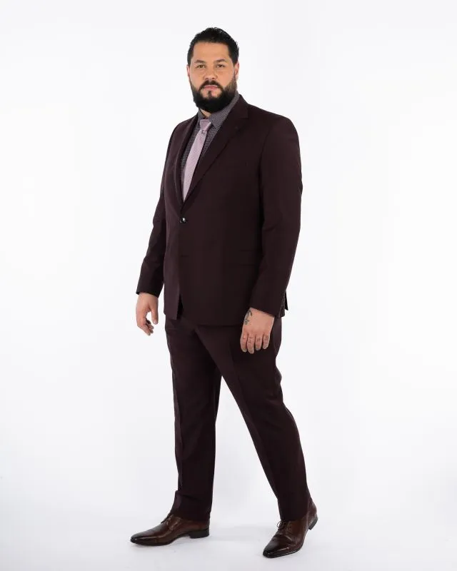 Costume Complet Bordeaux Grande Taille