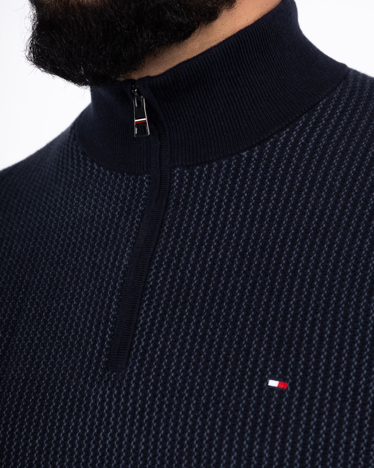 Pull coton cachemire grande taille bleu marine