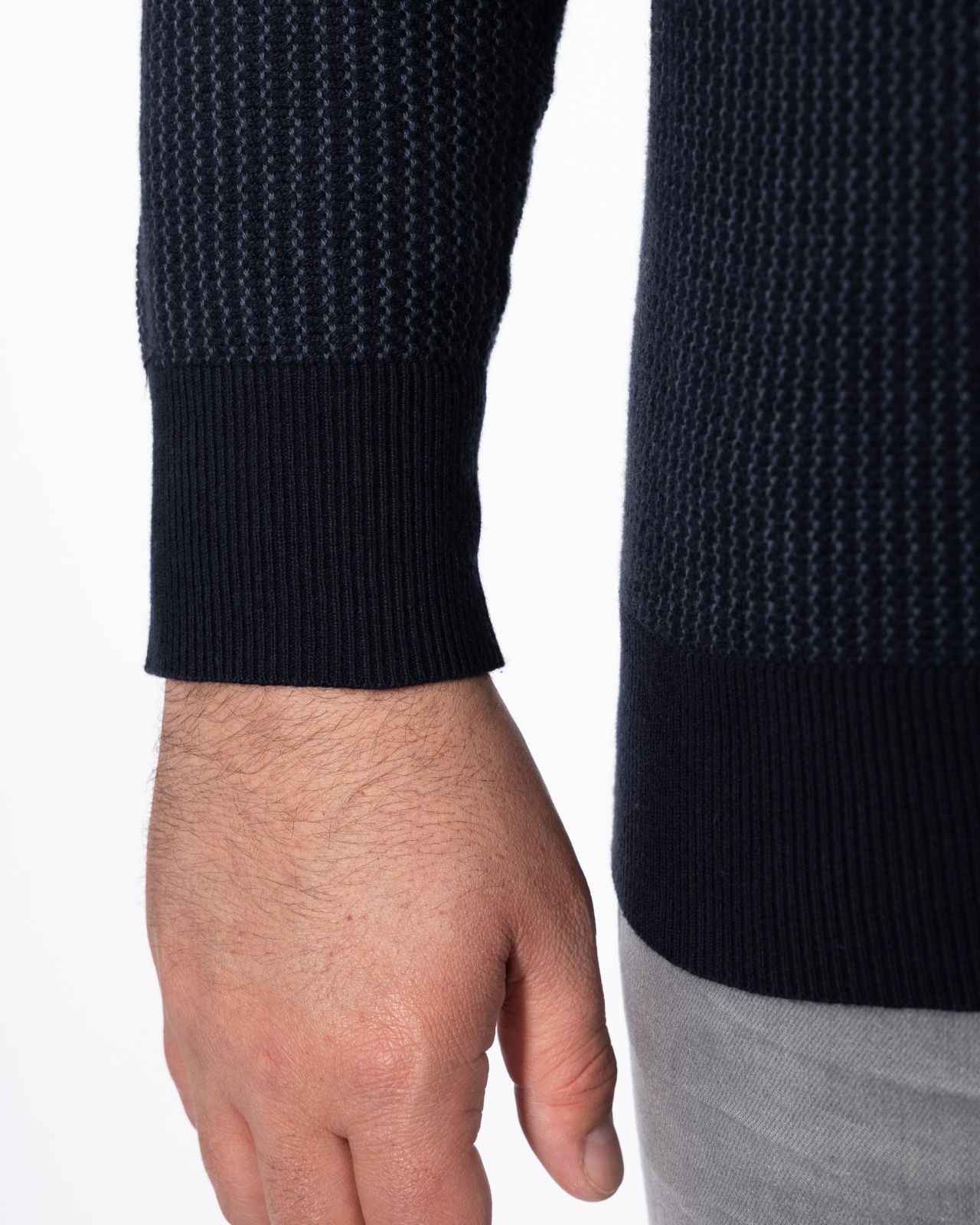 Pull coton cachemire grande taille bleu marine