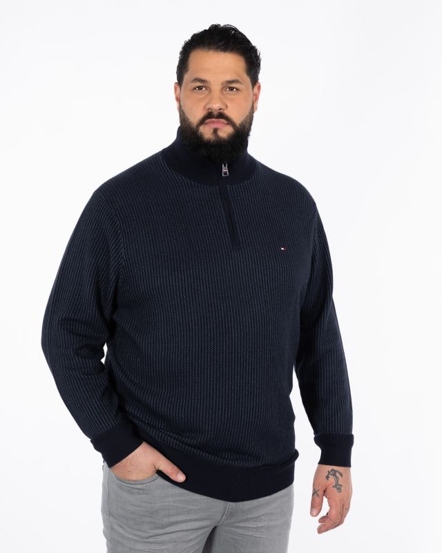 Pull coton cachemire grande taille bleu marine