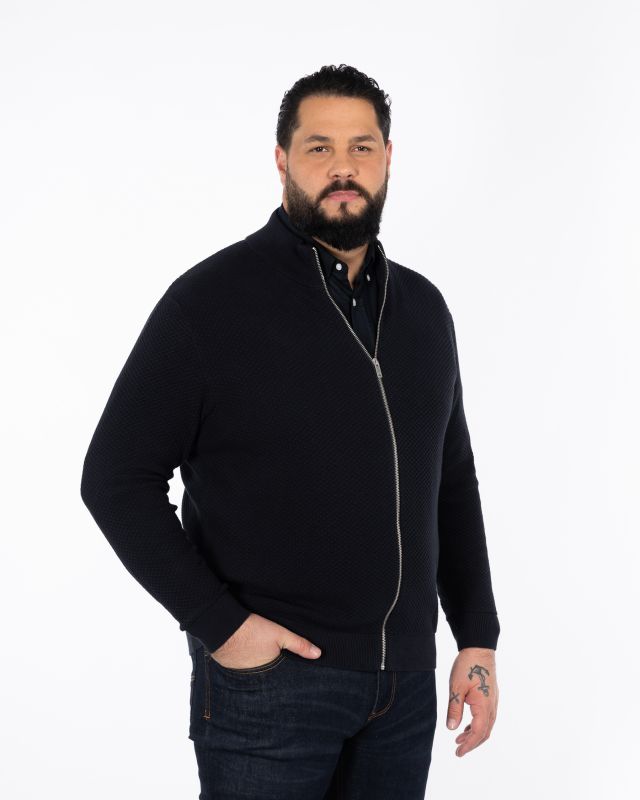 Gilet zippé grande taille bleu marine