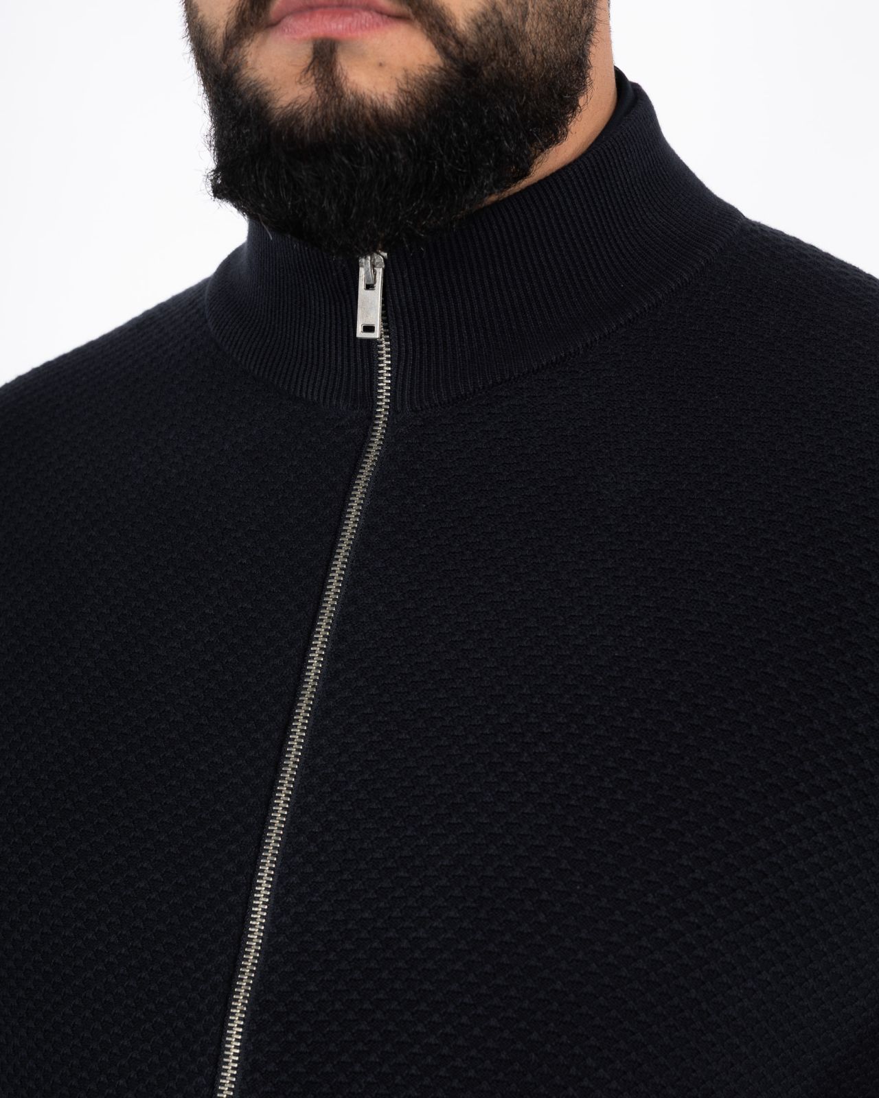 Gilet zippé grande taille bleu marine