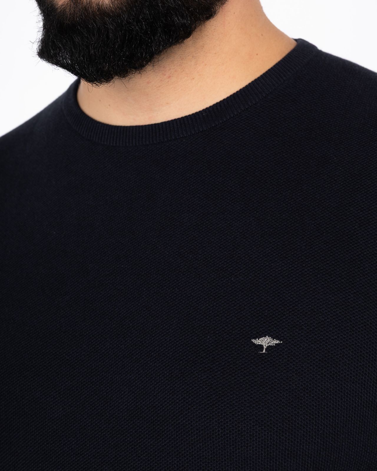 Pull col rond homme grand bleu marine