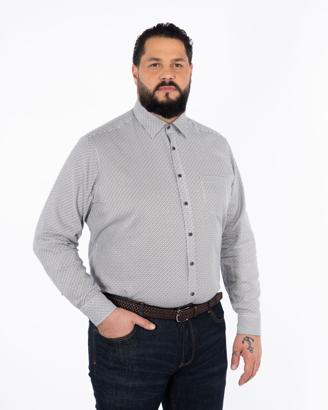 Chemise grande taille bleu